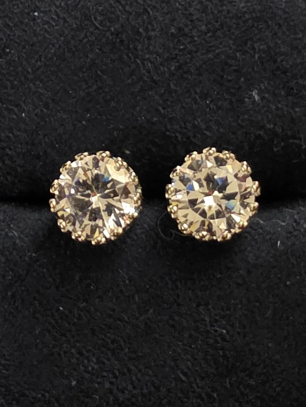 925 Silver CZ Stud Earrings (Vintage)